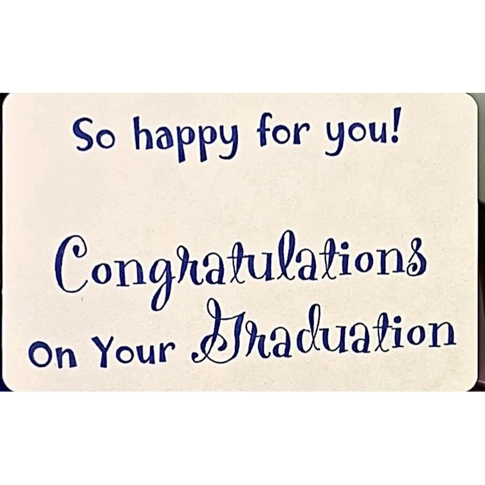 Grad Card “Celebrating All You’ve Done” Blue Starburst w/ Envelope Money Holder